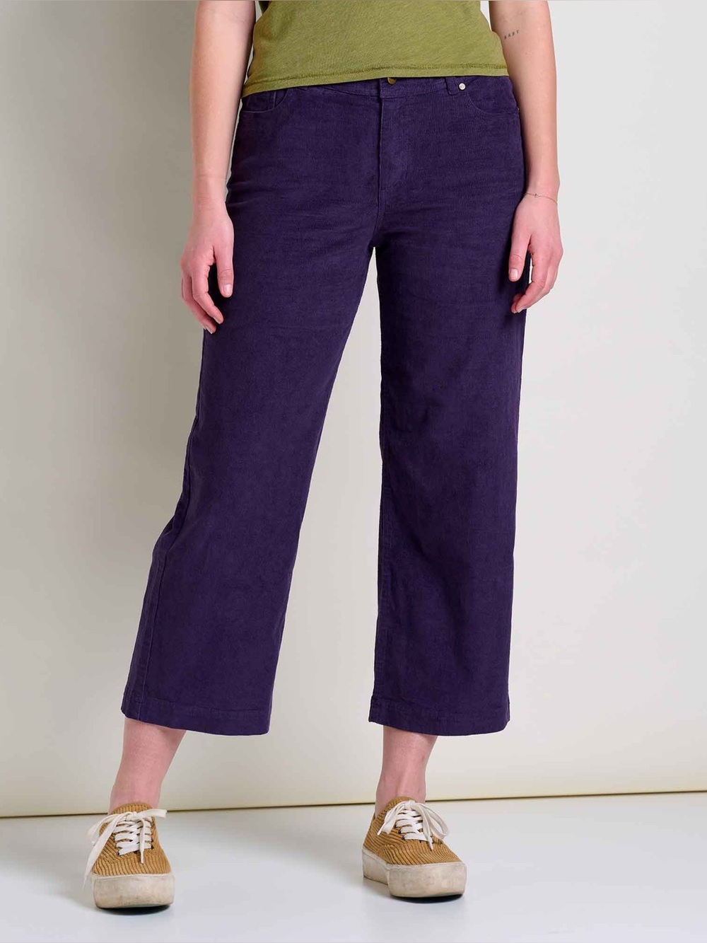 NWT Toad & Co Karuna Corduroy Wide Leg Pant Black Current Purple Size 2